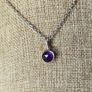 Handmade Amethyst Sterling Silver  Gemstone Pendant. Wearable Art
